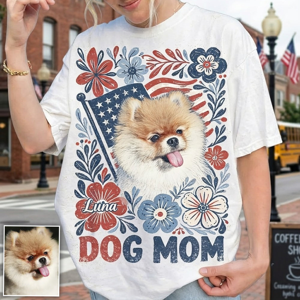 Dog Mom In This 4th Of July - Personalized Dog T-shirt And Hoodie