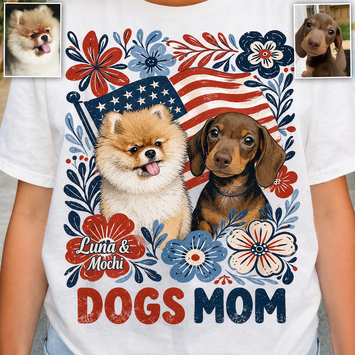 Dog Mom In This 4th Of July - Personalized Dog T-shirt And Hoodie