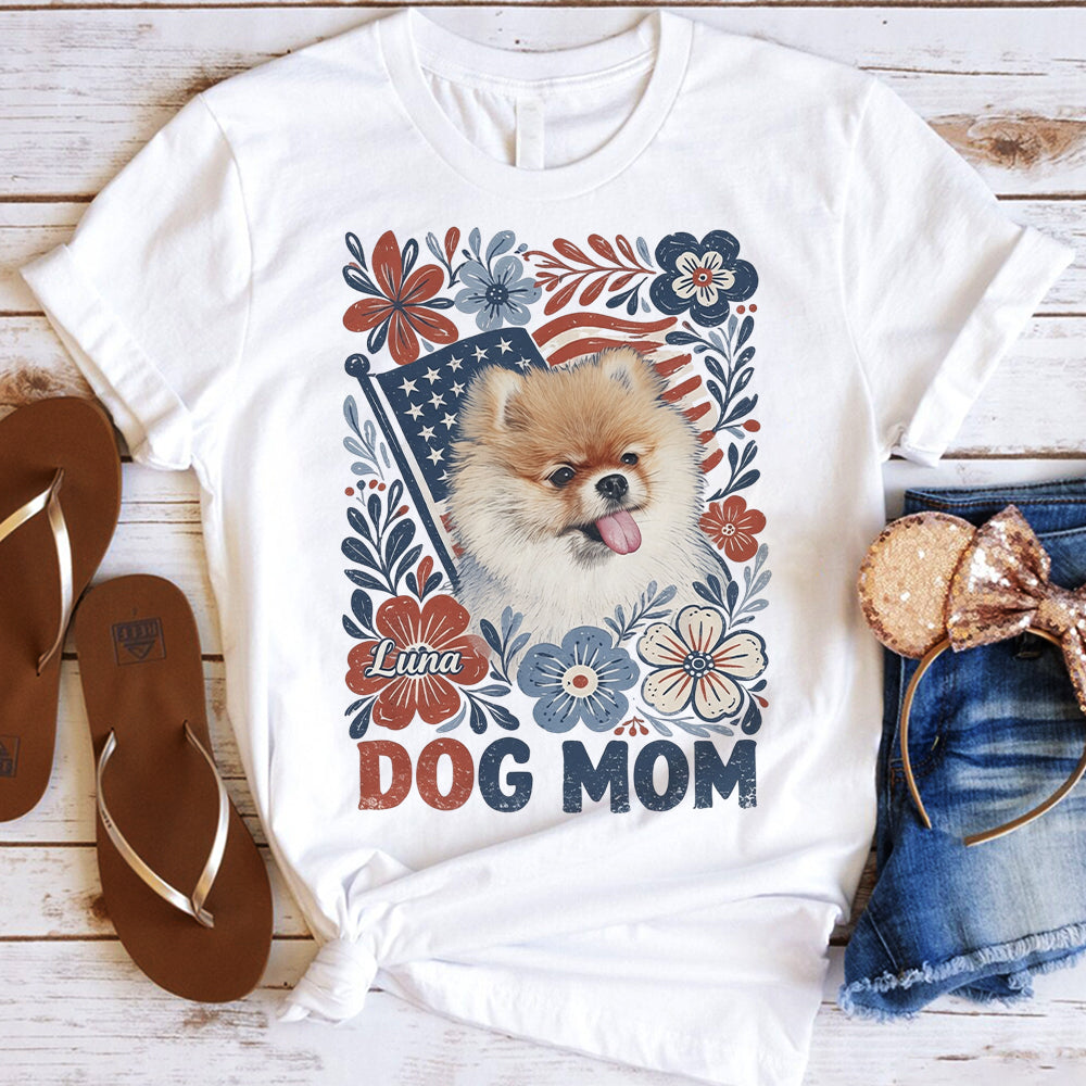Dog Mom In This 4th Of July - Personalized Dog T-shirt And Hoodie