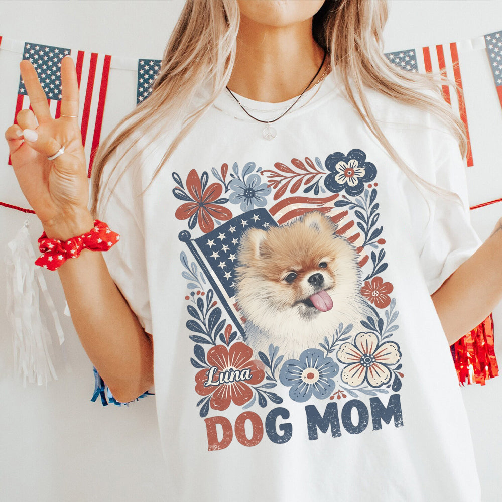 Dog Mom In This 4th Of July - Personalized Dog T-shirt And Hoodie