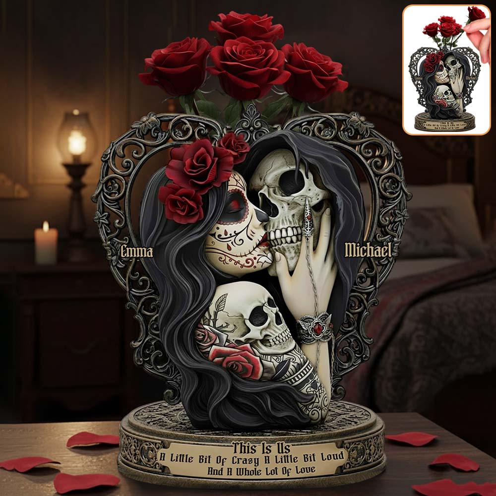This Is Us - Personalized Skull Custom Shape Acrylic Flower Vase
