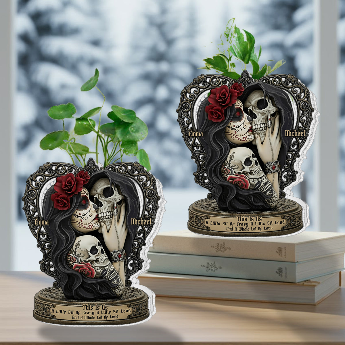 This Is Us - Personalized Skull Custom Shape Acrylic Flower Vase