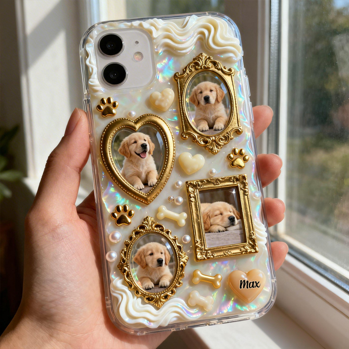The Golden Gallery Case - Personalized Dog Clear Phone Case