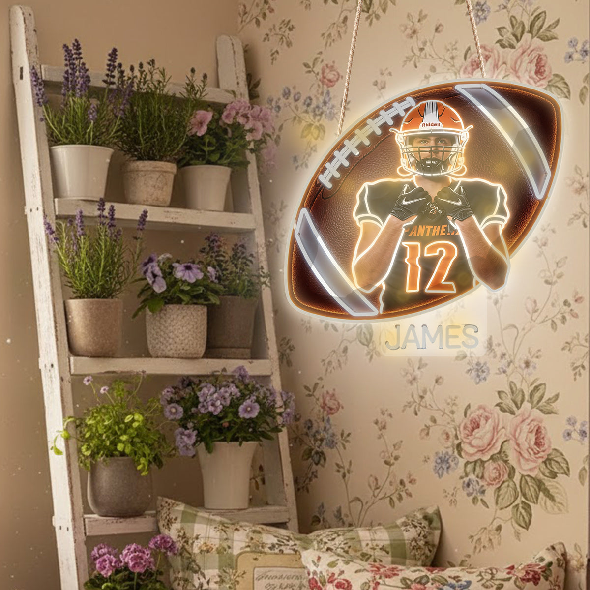 Room Decor For Football Player - Personalized Football LED Light Acrylic Sign