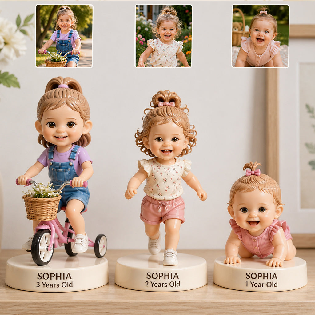 Watching You Grow Memory Set, Parents Gift - Personalized Kid Premium 3D Figurine