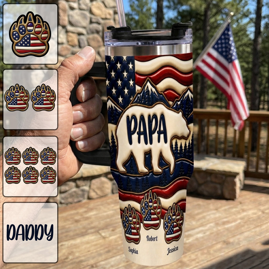 Proud Papa - Personalized Father Tumbler With Handle