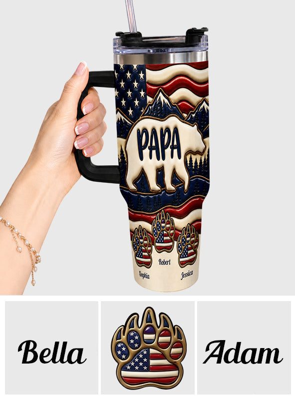 Proud Papa - Personalized Father Tumbler With Handle
