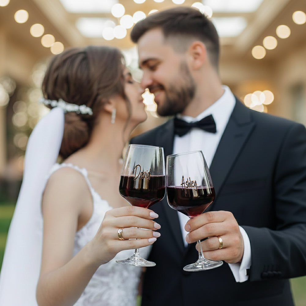 You & Me We Got This - Personalized Couple Wine Glasses Set With Wooden Box
