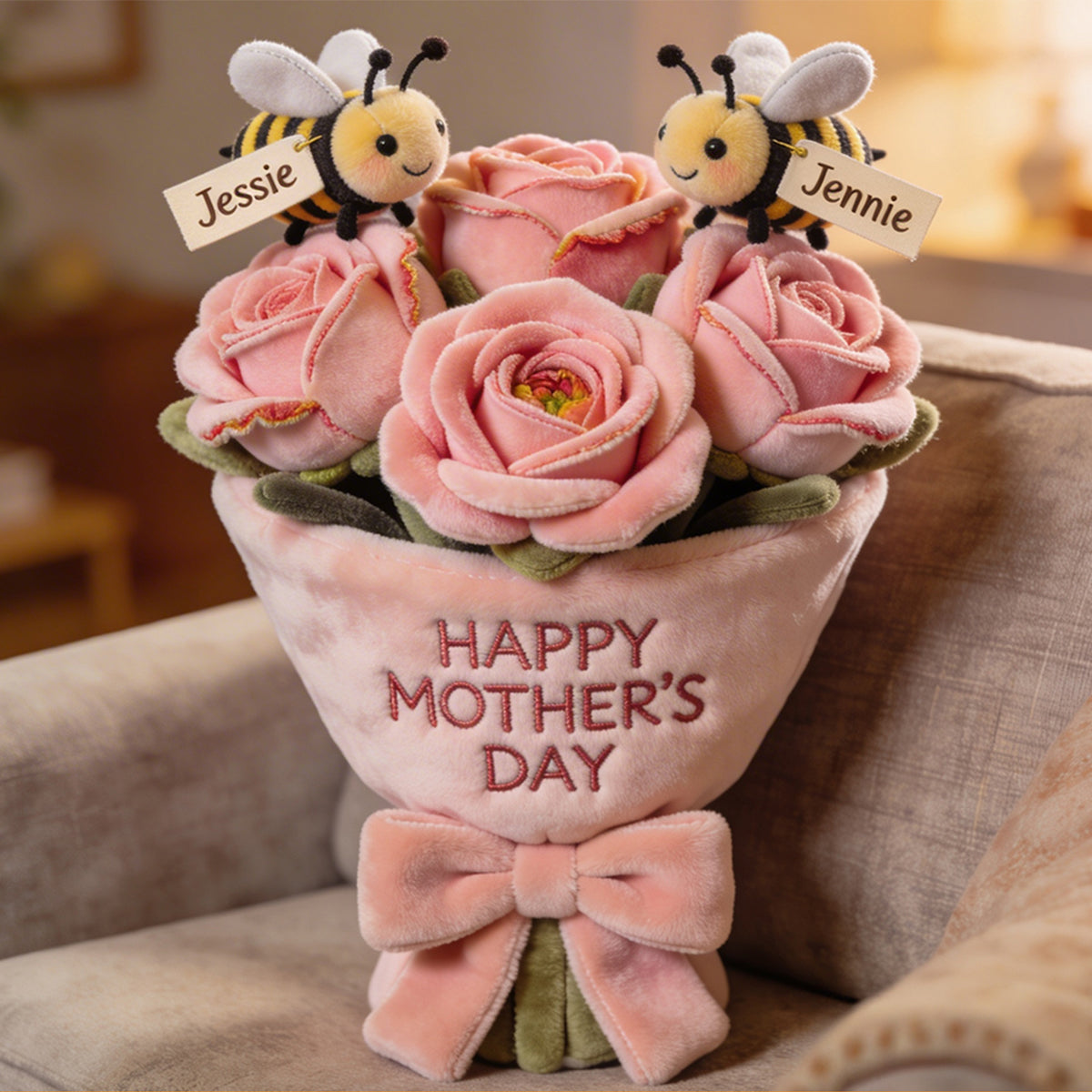 Perfect Bouquet For Her - Personalized Mother Premium Faux Fur Pillow