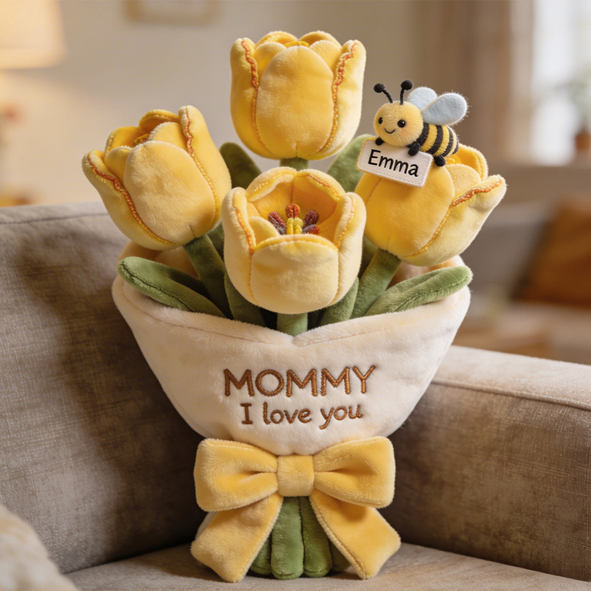 Perfect Bouquet For Her - Personalized Mother Premium Faux Fur Pillow
