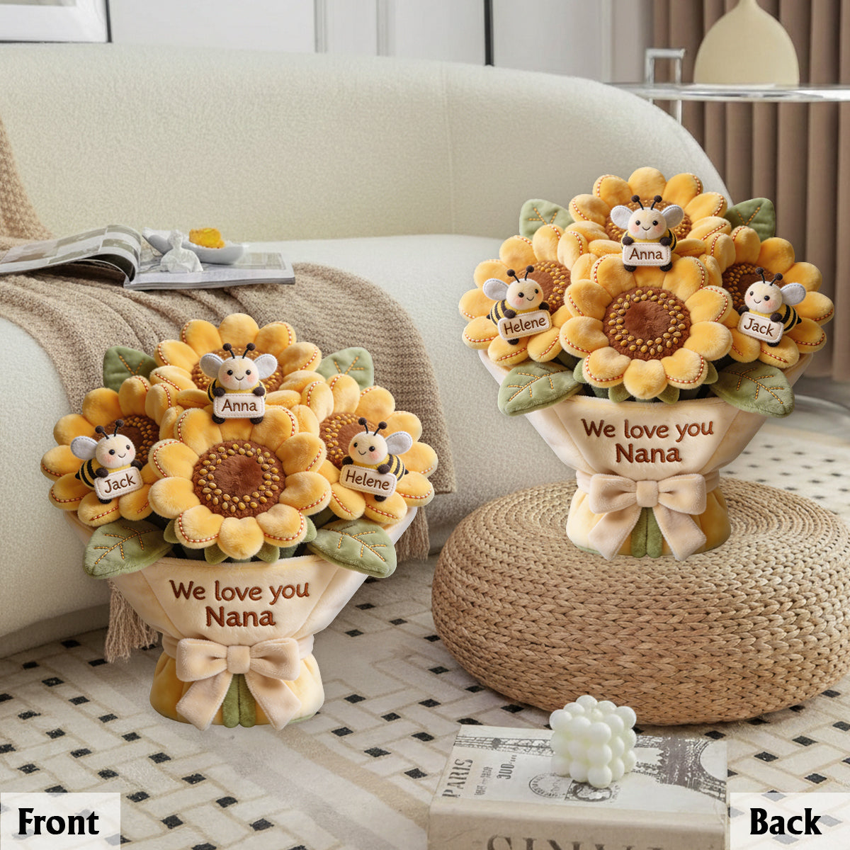 Perfect Bouquet For Her - Personalized Mother Premium Faux Fur Pillow