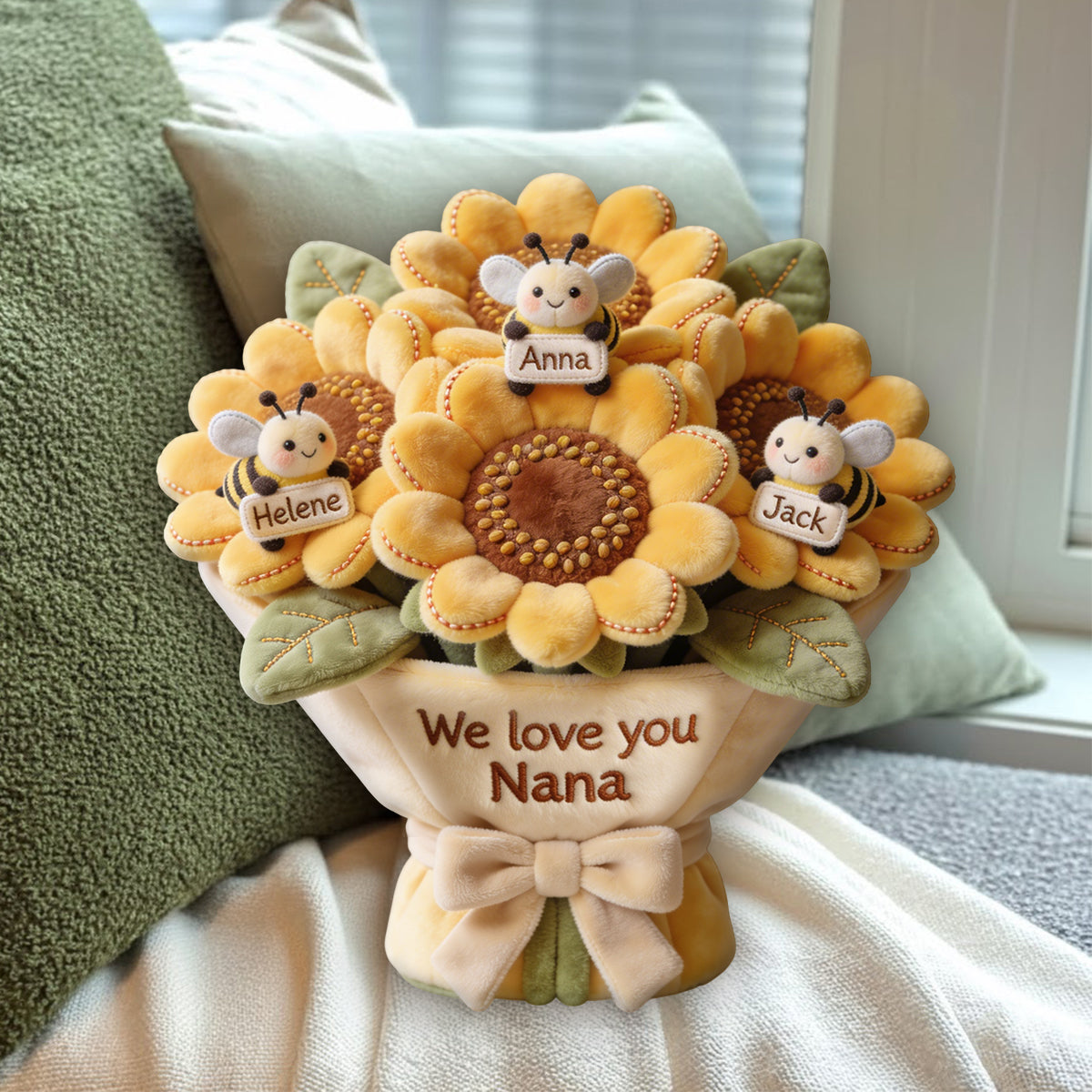 Perfect Bouquet For Her - Personalized Mother Premium Faux Fur Pillow