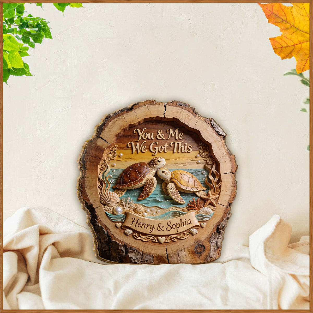 You & Me We Got This - Personalized Turtle 2 Layered Wood Sign / Wood Plaque