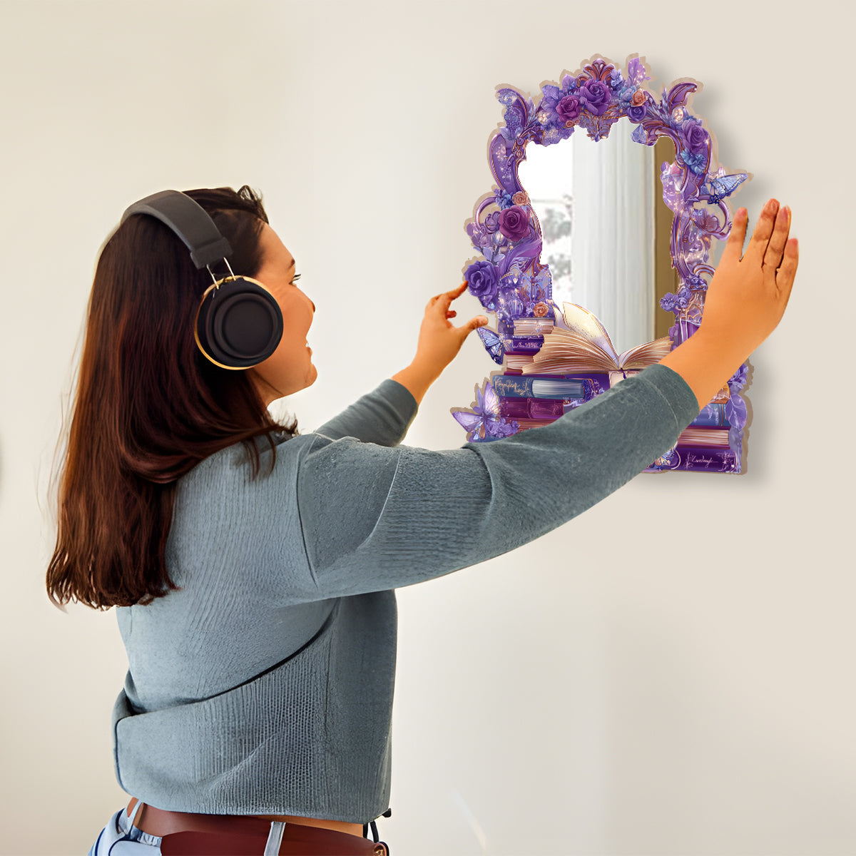 Love reading - Personalized Book Wall Hanging Mirror