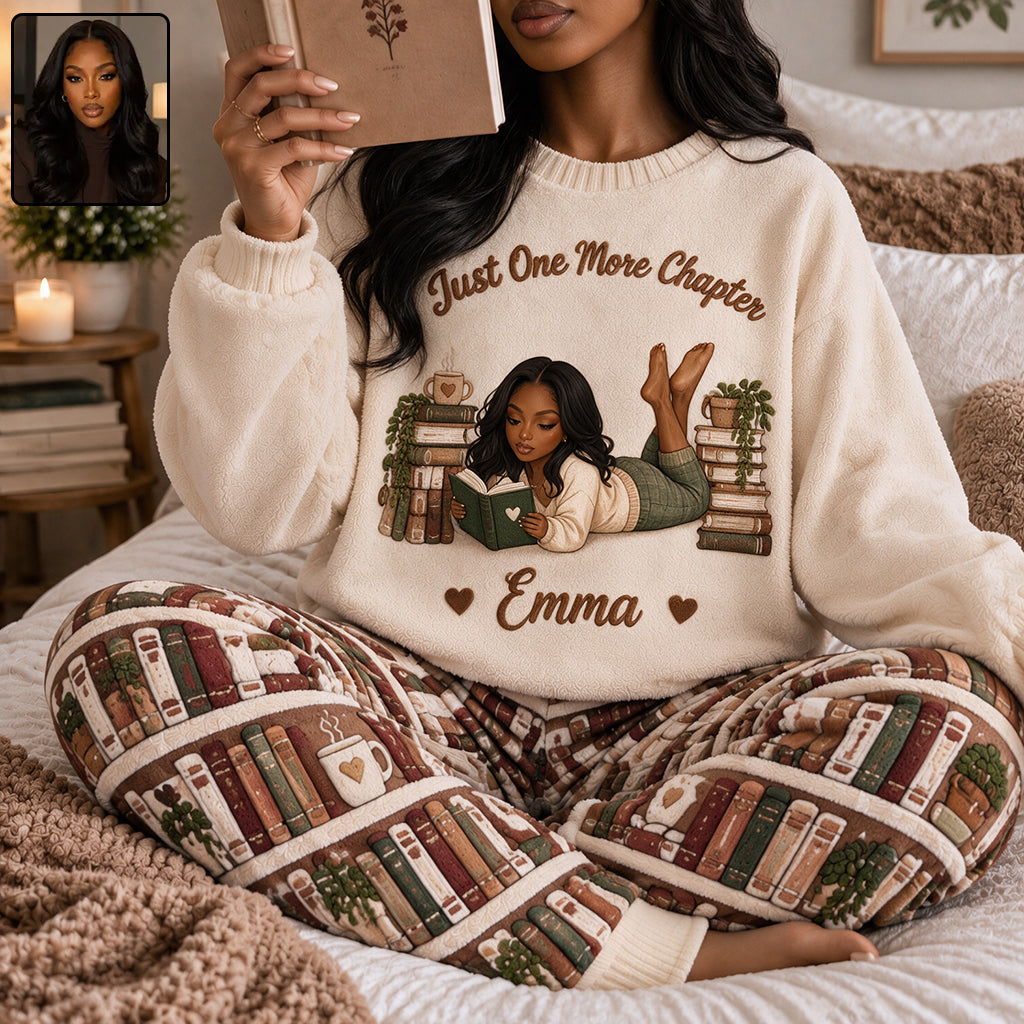 Just One More Chapter - Personalized Book Fleece Lounge Set