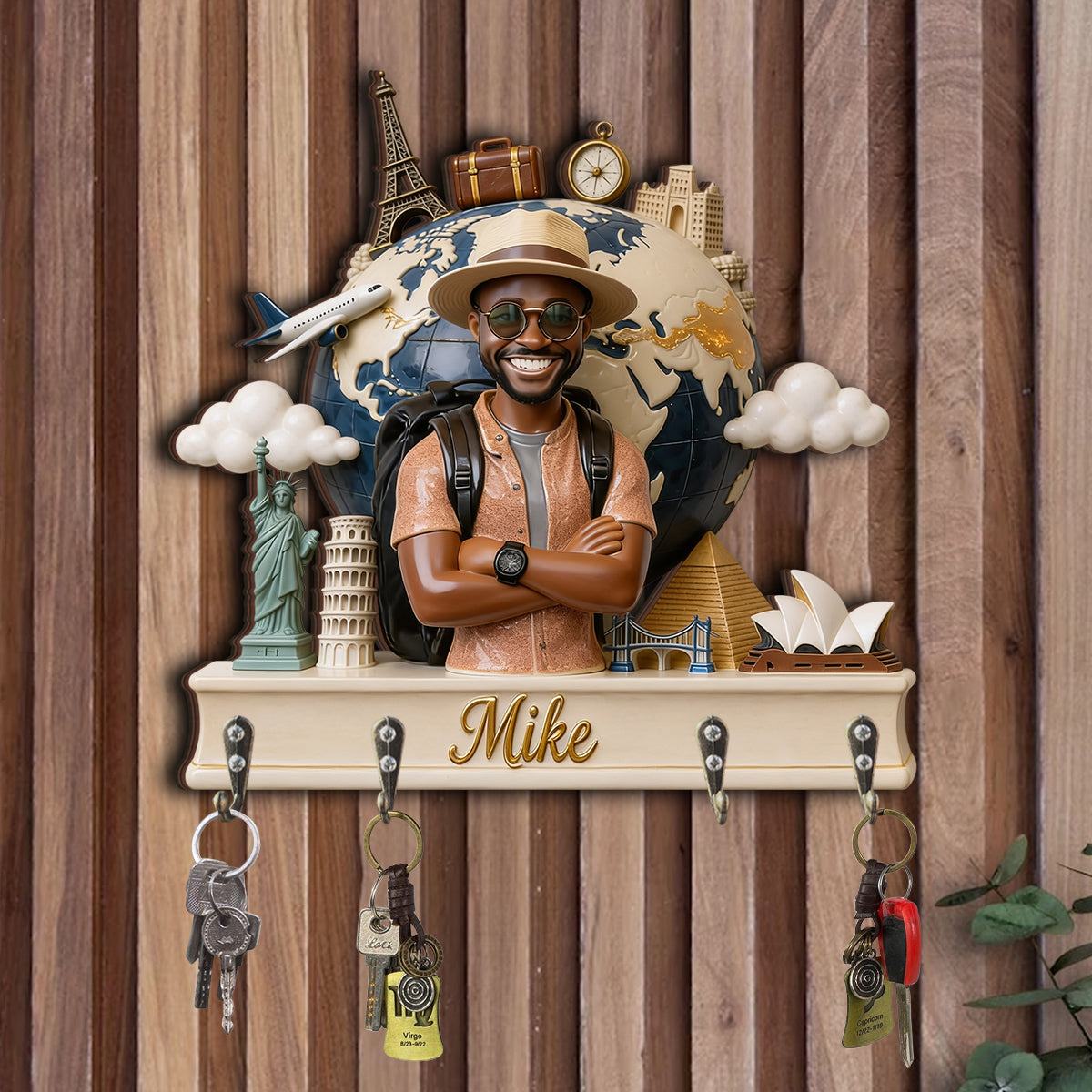 Travelling Lovers - Personalized Travelling Custom Shaped Hanging Rack
