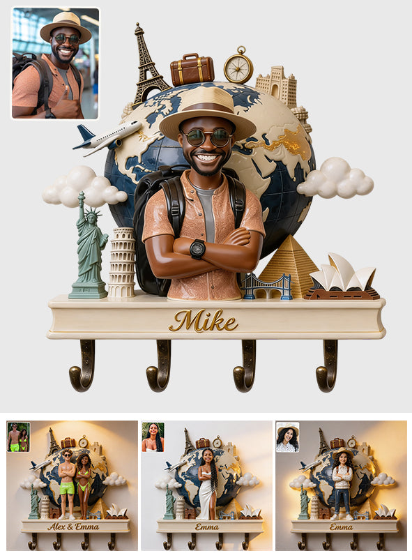 Travelling Lovers - Personalized Travelling Custom Shaped Hanging Rack