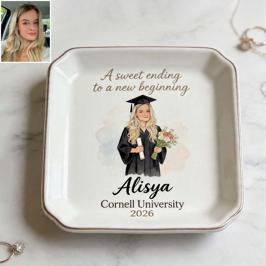 New Begining - Personalized Graduation Fully Printed Jewelry Dish