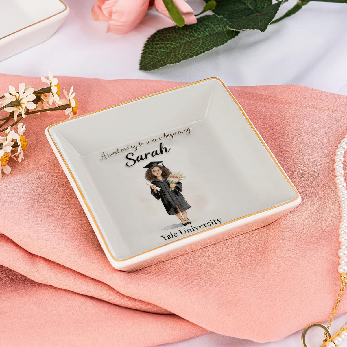 New Begining - Personalized Graduation Fully Printed Jewelry Dish