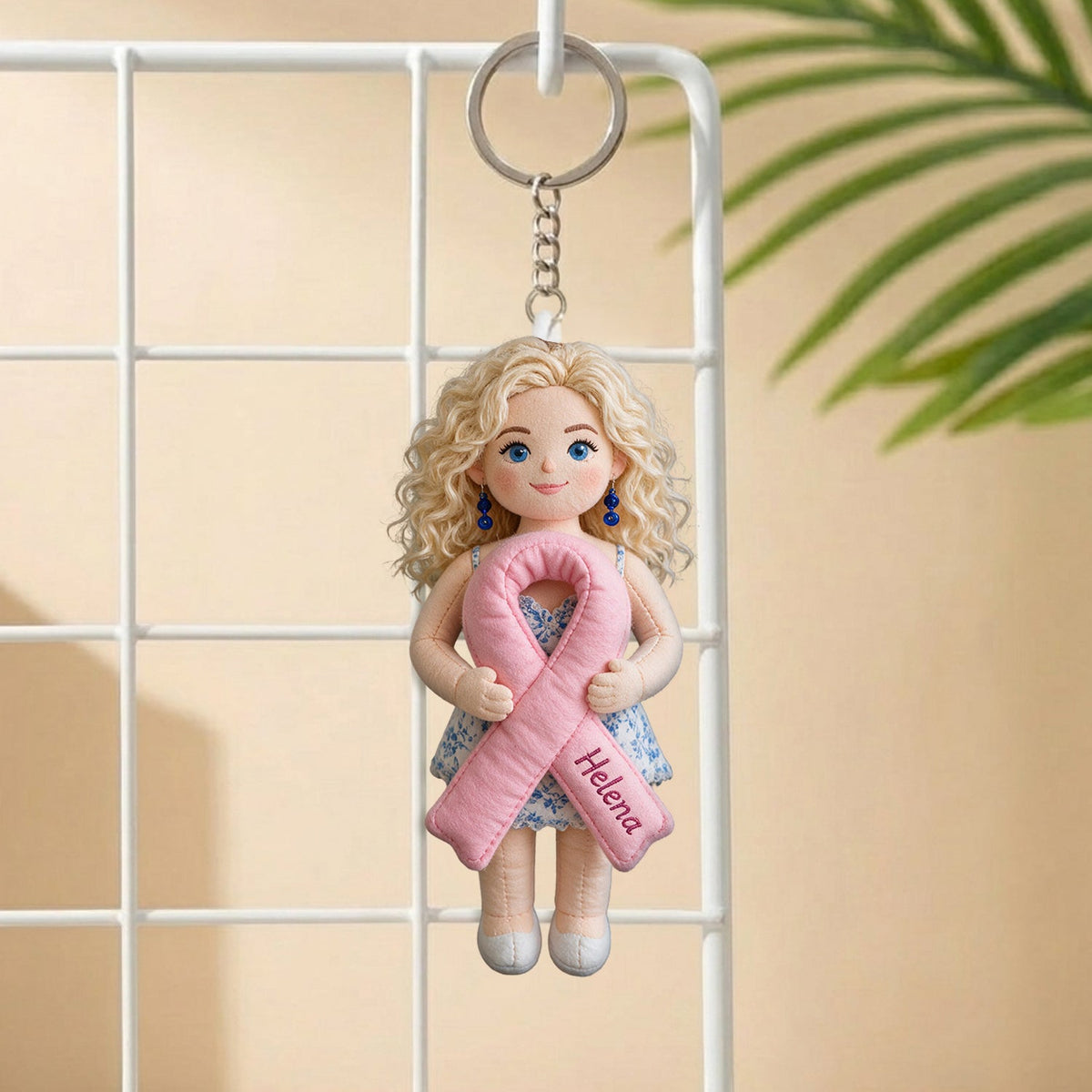 Fight Like A Warrior - Personalized Breast Cancer Awareness Plush Ornament