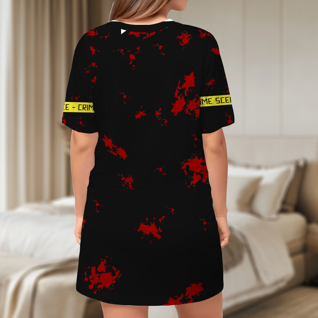 This Is My True Crime Watching Pajama - Personalized True Crime Sleep T-shirt Dress