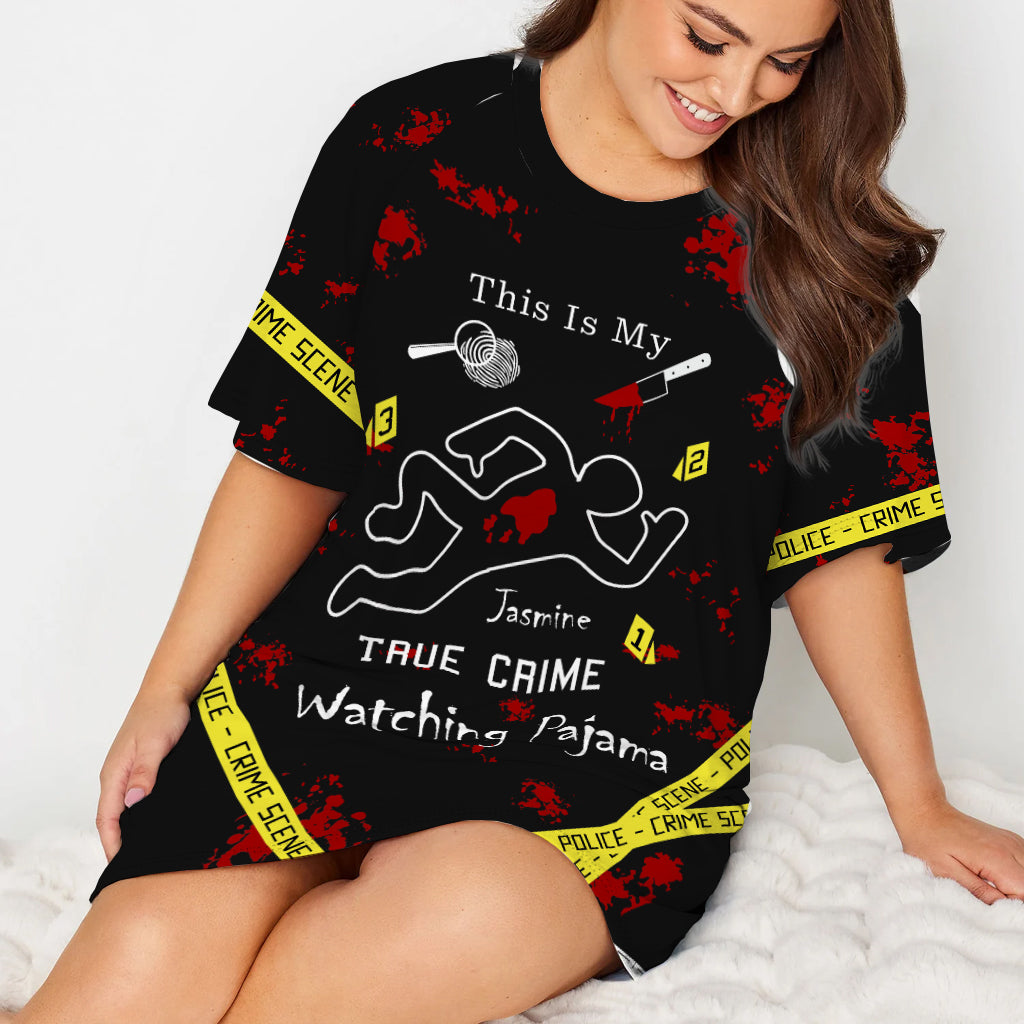 This Is My True Crime Watching Pajama - Personalized True Crime Sleep T-shirt Dress