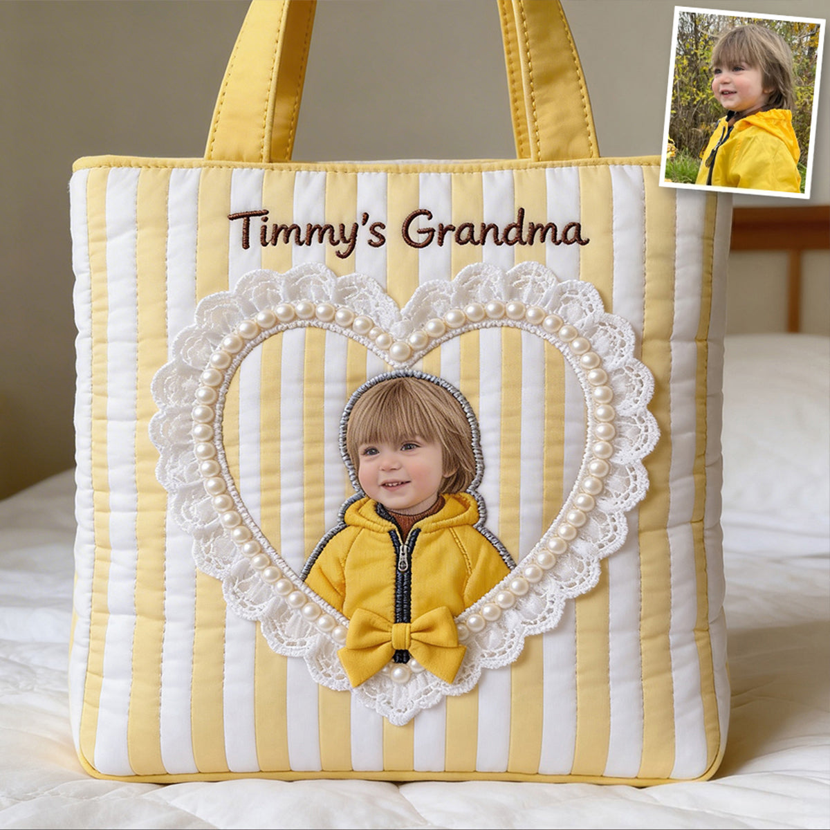 Unique Gift For Her/Mother/Grandma... - Personalized Mother Quilted Tote Bag