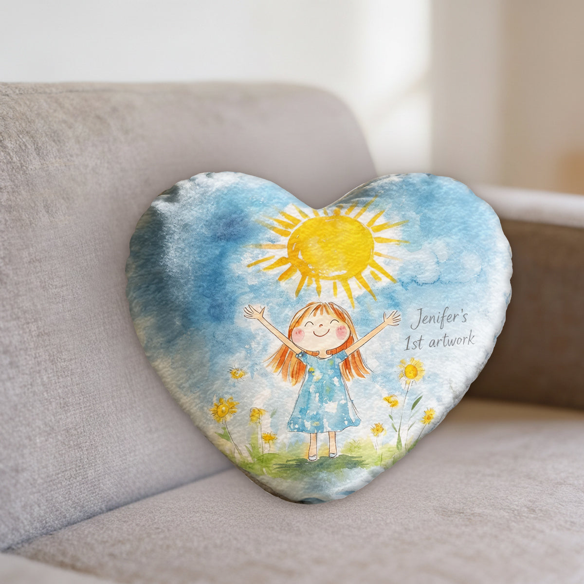 Your Child's Artwork - Personalized Kid Premium Faux Fur Pillow