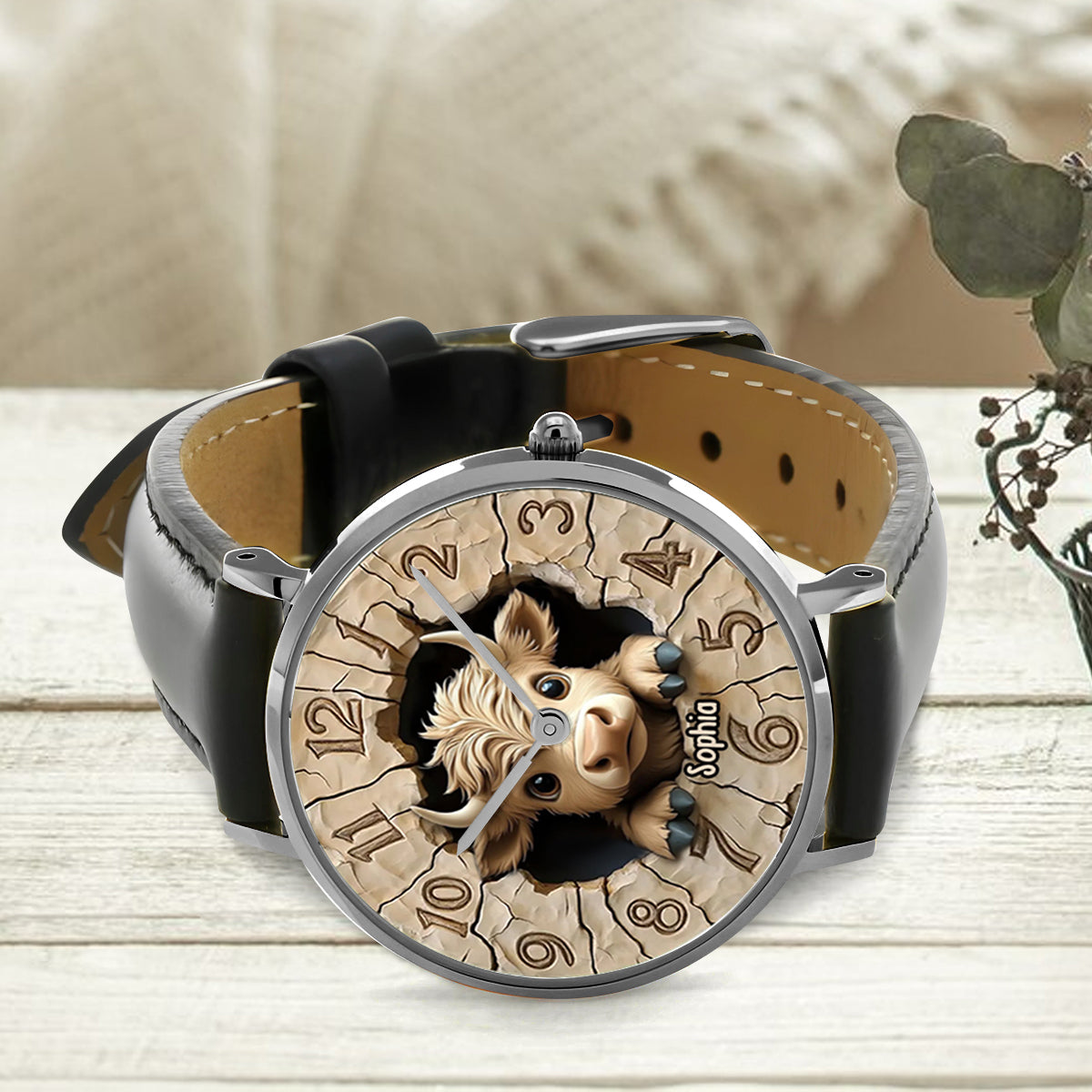 Love Highland Cow - Personalized Highland Cow Hand Watch