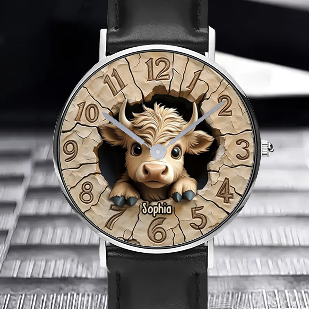 Love Highland Cow - Personalized Highland Cow Hand Watch