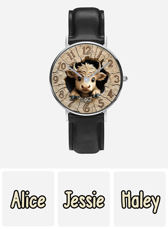 Love Highland Cow - Personalized Highland Cow Hand Watch