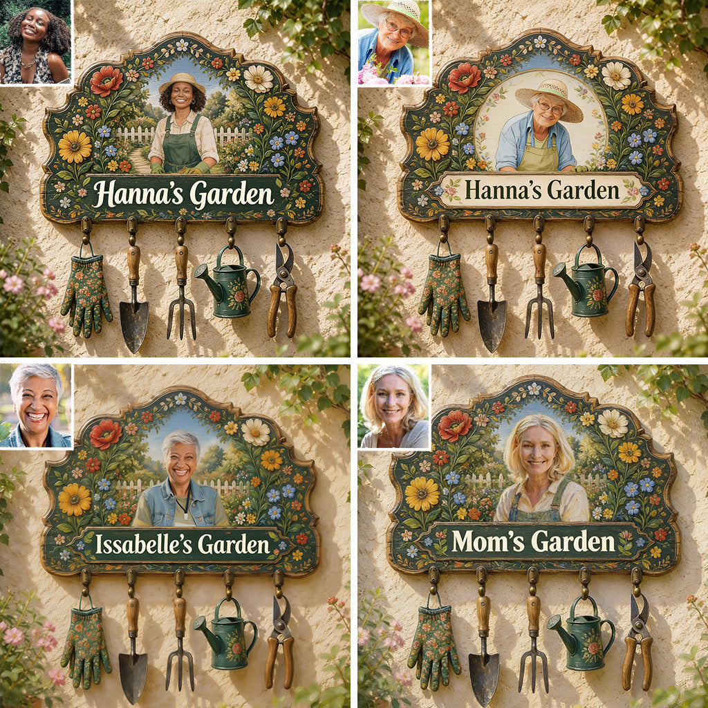 Love Gardening, Gardening Lovers Gift - Personalized Gardening Custom Shaped Hanging Rack