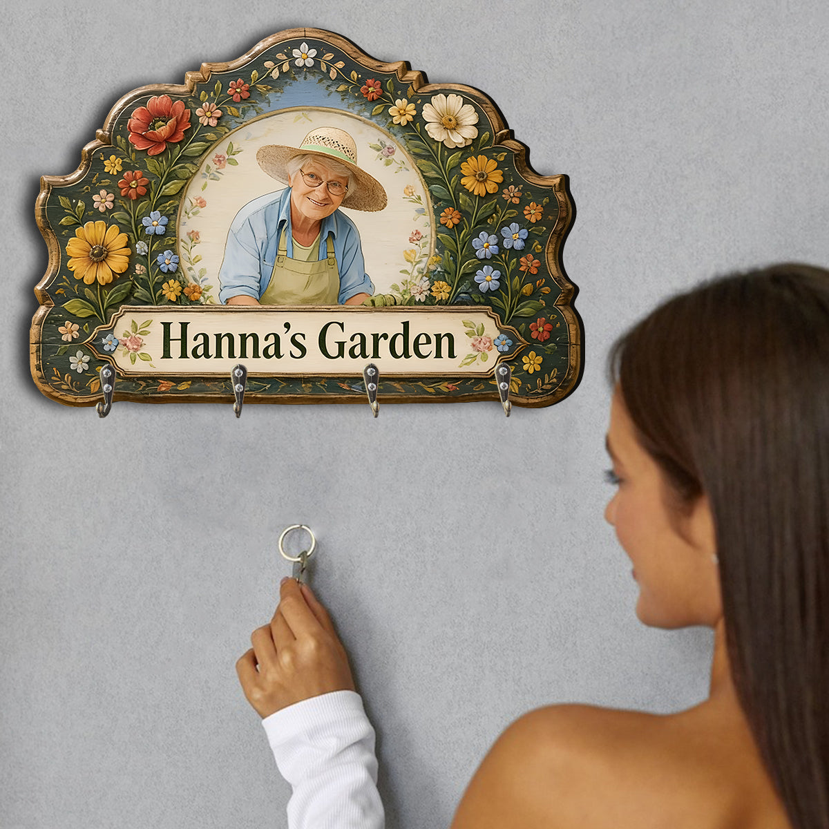 Love Gardening, Gardening Lovers Gift - Personalized Gardening Custom Shaped Hanging Rack