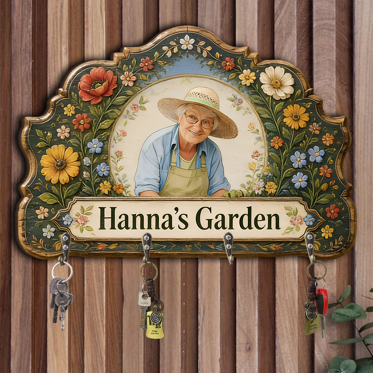 Love Gardening, Gardening Lovers Gift - Personalized Gardening Custom Shaped Hanging Rack