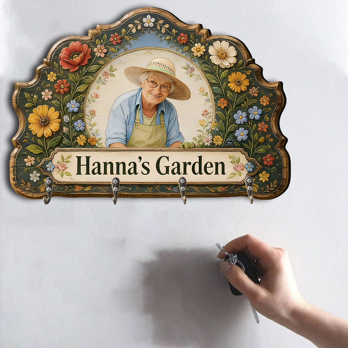 Love Gardening, Gardening Lovers Gift - Personalized Gardening Custom Shaped Hanging Rack