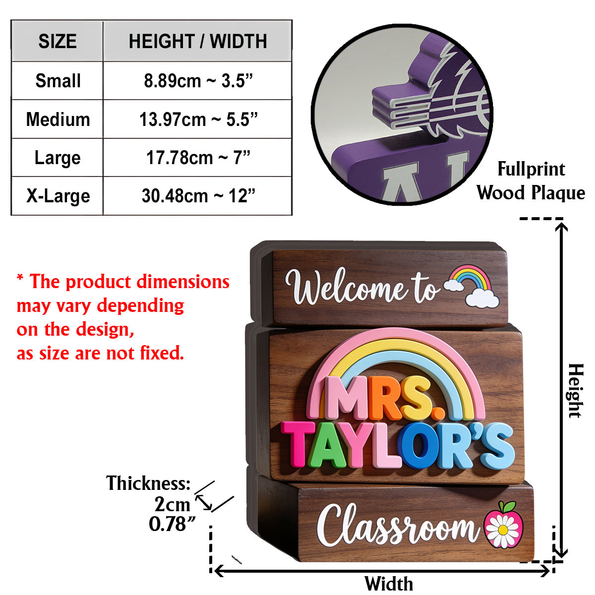 Welcome To Teacher's Classroom - Personalized Teacher Custom Shaped Wood Plaque
