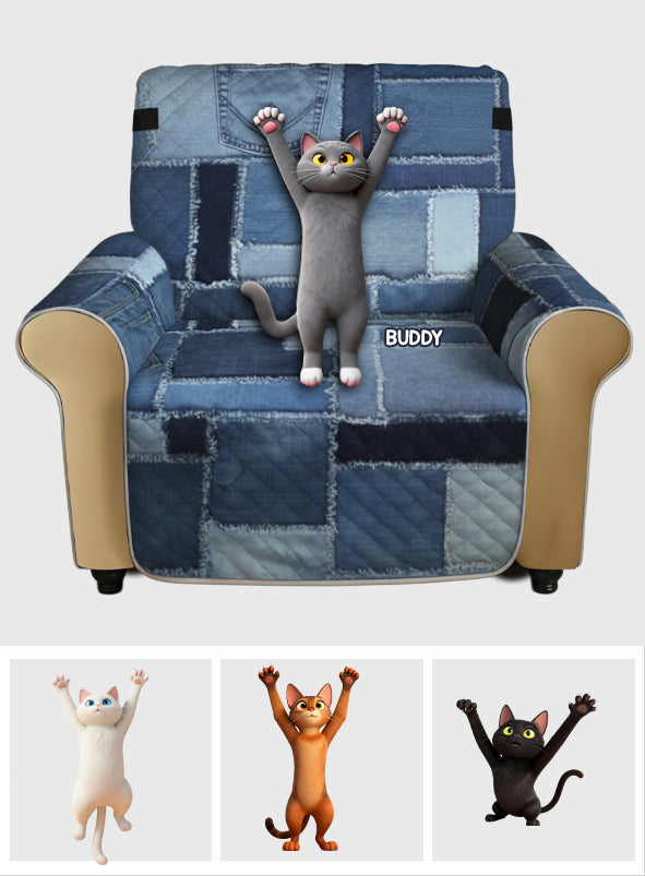Playful Cat - Personalized Cat Quilted Sofa/Couch Cover