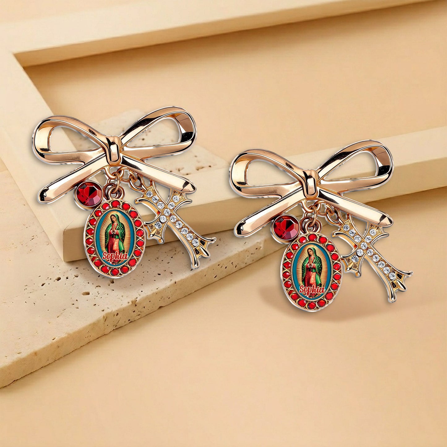 Our Lady of Guadalupe - Personalized Christian 3D Embossed Enamel Pin
