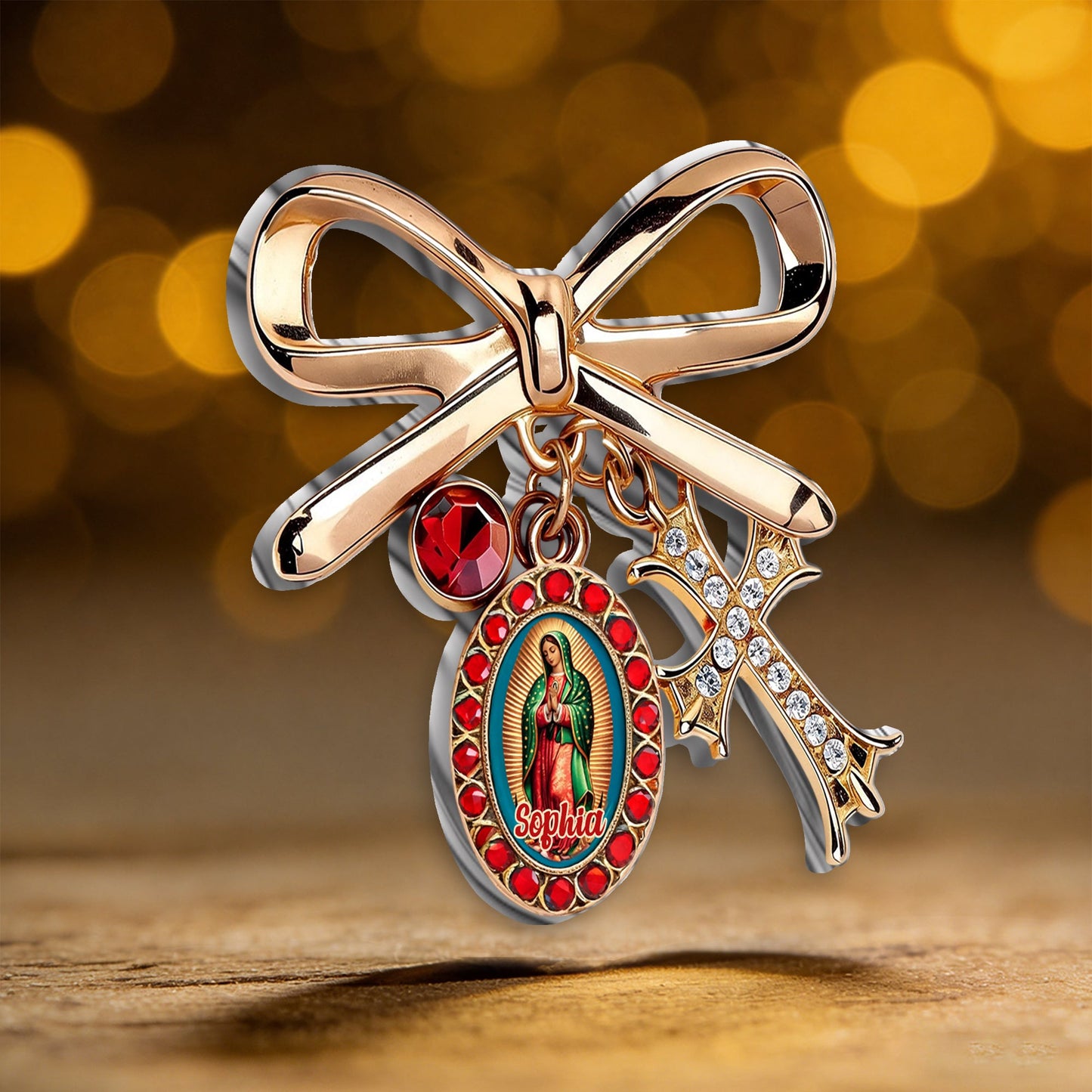 Our Lady of Guadalupe - Personalized Christian 3D Embossed Enamel Pin