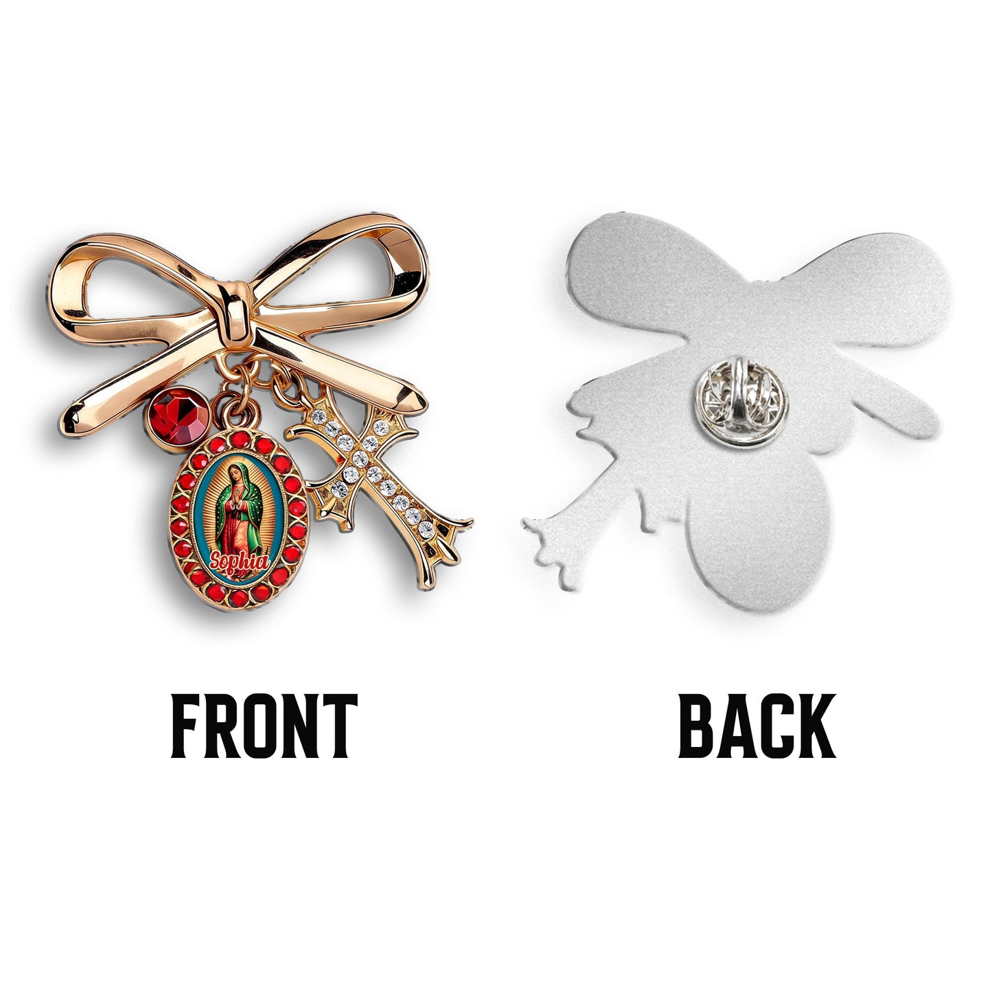 Our Lady of Guadalupe - Personalized Christian 3D Embossed Enamel Pin