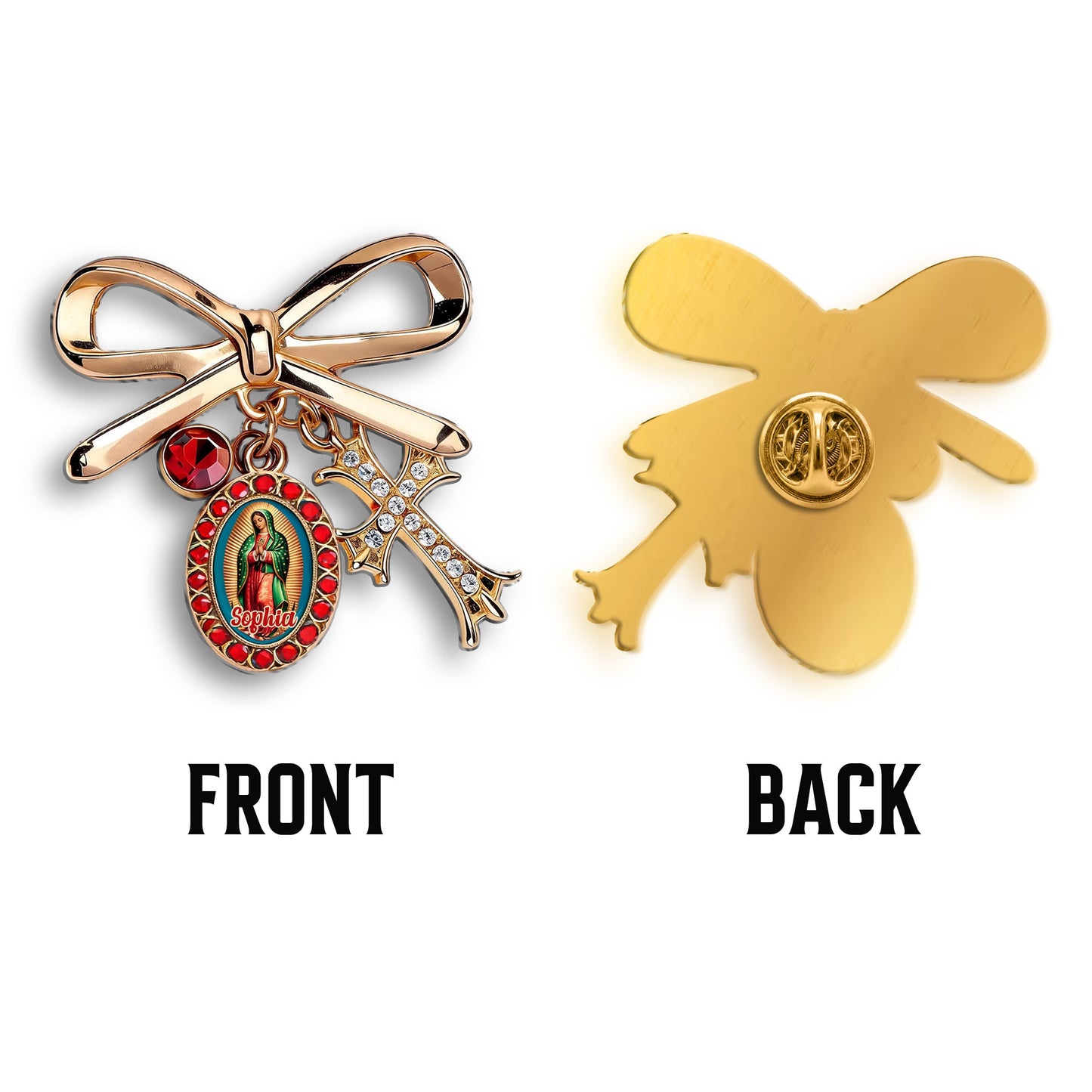 Our Lady of Guadalupe - Personalized Christian 3D Embossed Enamel Pin