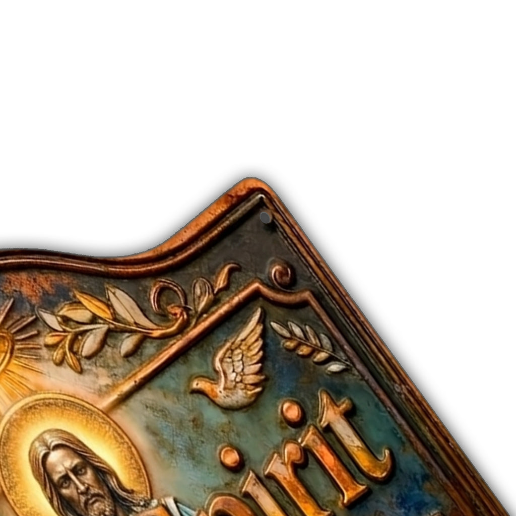 You Are Welcome Here - Personalized Christian Cut Metal Sign