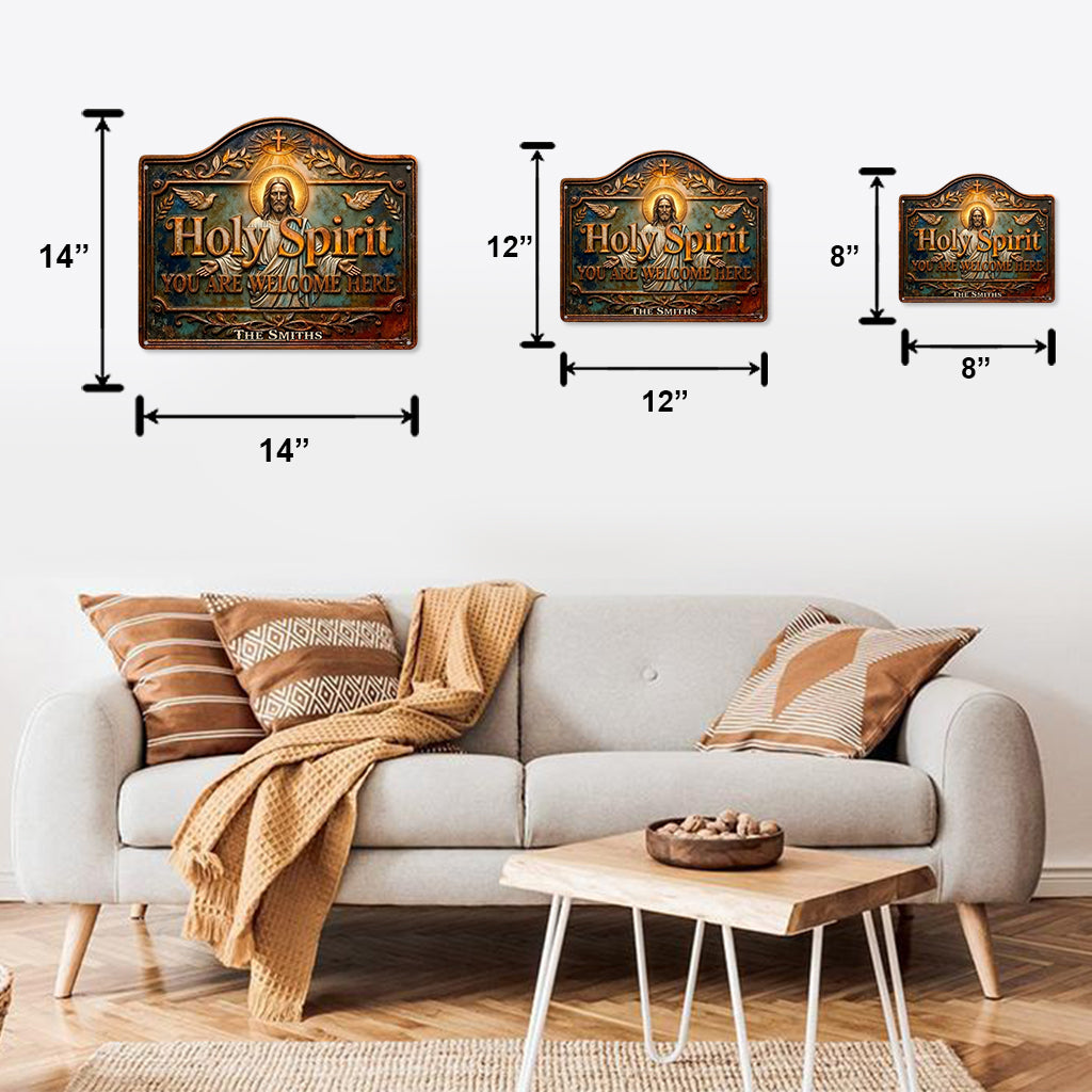 You Are Welcome Here - Personalized Christian Cut Metal Sign