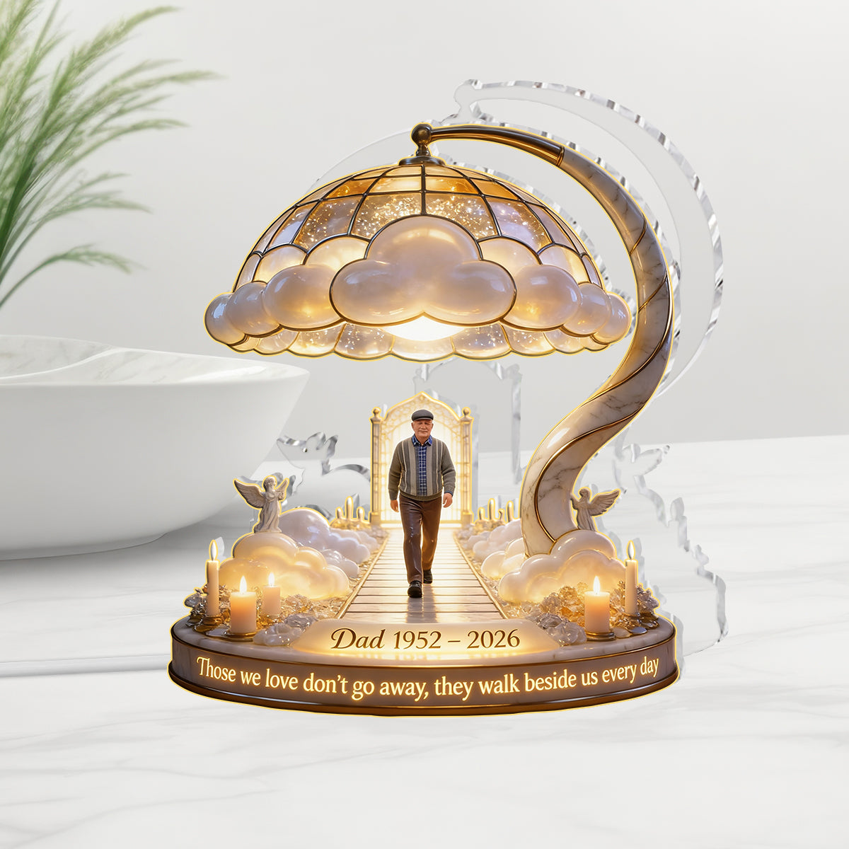 Those We Love Don’t Go Away - Personalized Memorial Acrylic LED Night Light