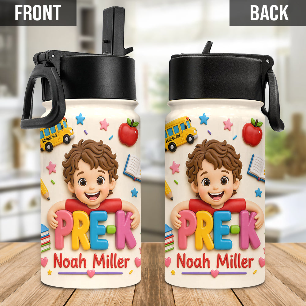 Perfect Back To School Gift - Personalized Kid Bottle With Plush Charm