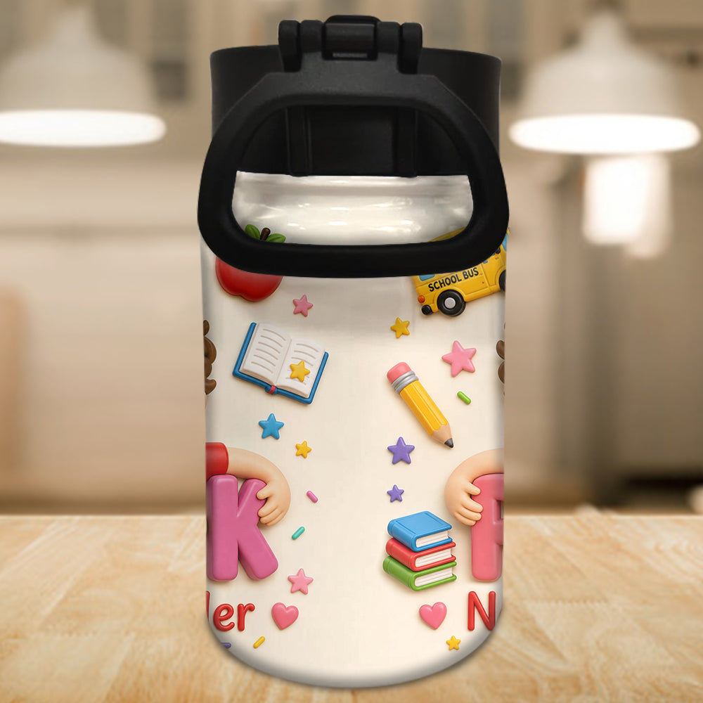 Perfect Back To School Gift - Personalized Kid Bottle With Plush Charm