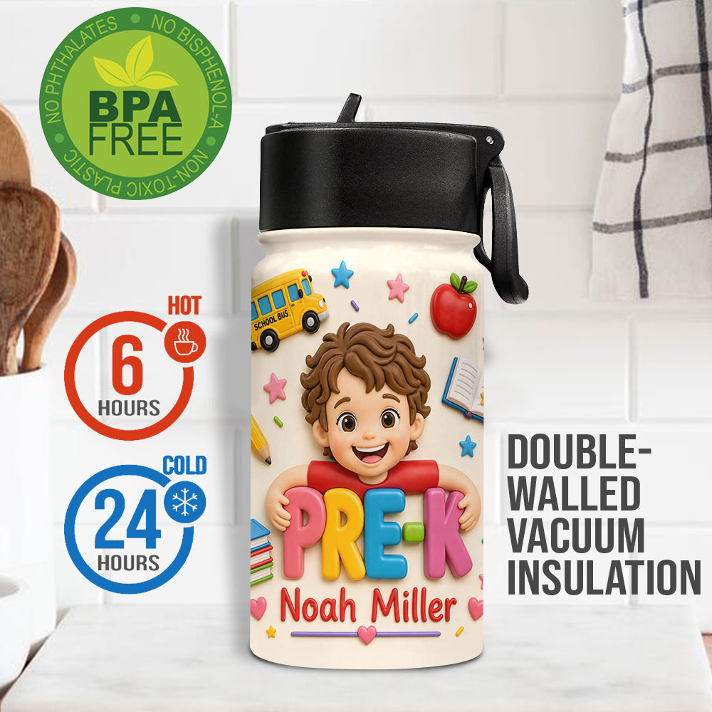Perfect Back To School Gift - Personalized Kid Bottle With Plush Charm