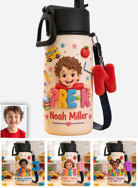 Perfect Back To School Gift - Personalized Kid Bottle With Plush Charm