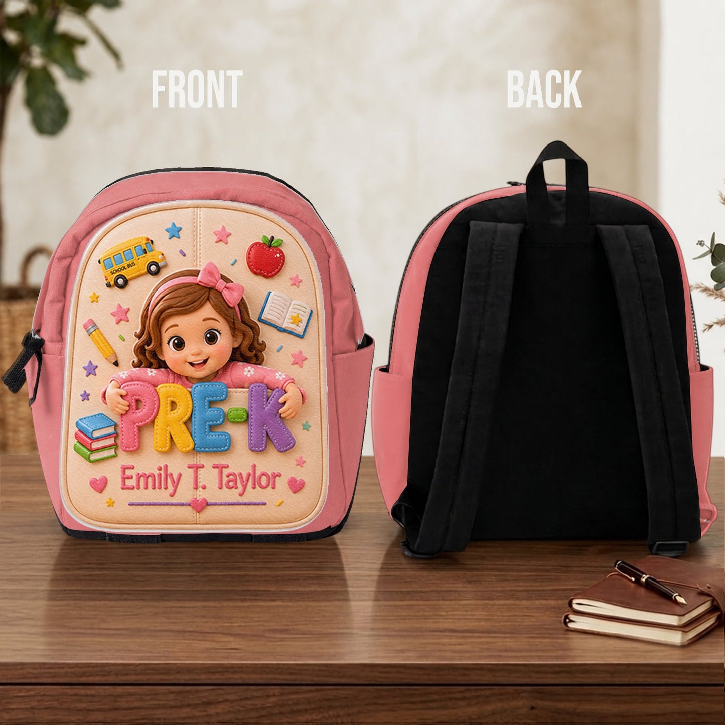 Perfect Back To School Gift For Kids - Personalized Kid Changeable Leather Patch Backpack