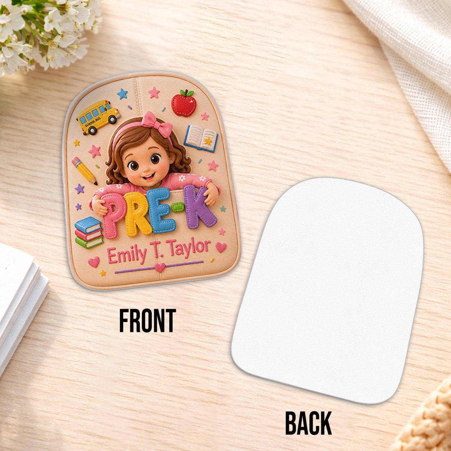 Perfect Back To School Gift For Kids - Personalized Kid Changeable Leather Patch Backpack